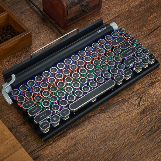 Teclado Mecánico Retro Dot Estilo Máquina de Escribir