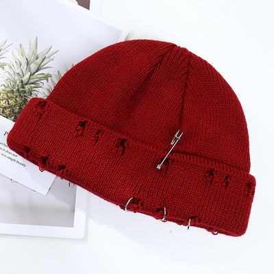 Gorro Tejido Hip Hop con Anillo Decorativo para Hombre y Mujer - Image 6