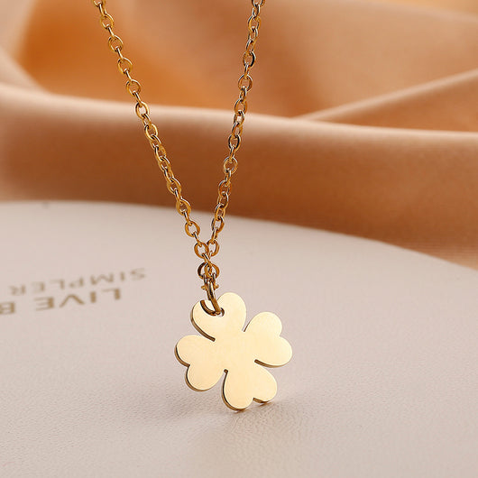 Collar Temperamento Flor de Cuatro Pétalos Estilo Coreano para Niñas - Image 9