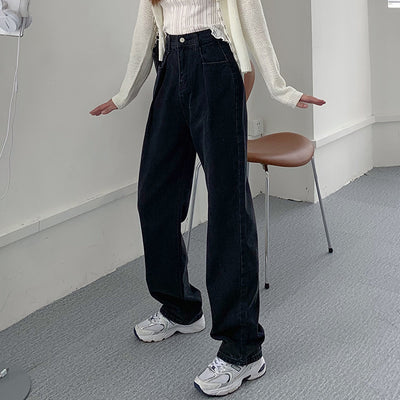 Pantalón Denim Retro Cintura Alta Pierna Ancha para Mujer - Image 9