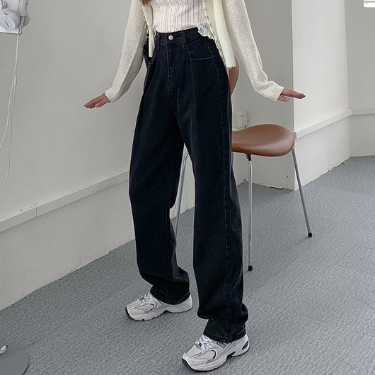 Pantalón Denim Retro Cintura Alta Pierna Ancha para Mujer - Image 9