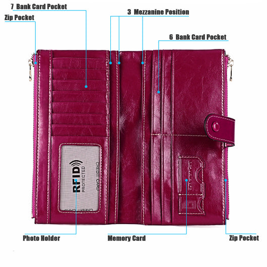 Billetera Vintage de Cuero Encerado para Mujer - Diseño Clásico - Image 23
