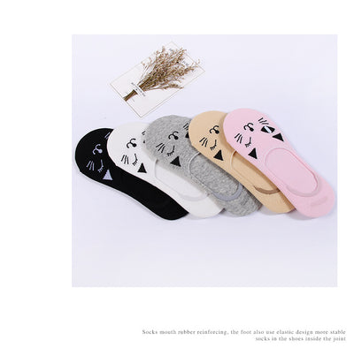 Calcetines Invisibles para Mujer Gato Lady Antideslizantes Algodón Verano - Image 10