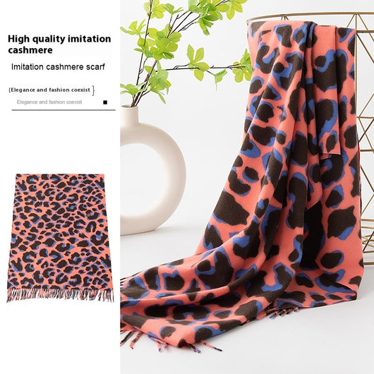 Bufanda Chal Leopardo Retro Invierno - Estilo Europeo Versátil - Image 3
