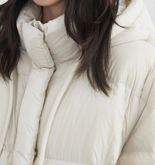 Chaqueta Impermeable con Capucha y Relleno de Plumón de Pato Blanco - Image 4