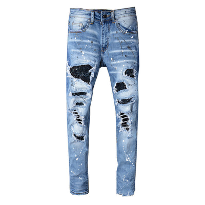 Jeans para Hombre con Parches Desgastados - Image 5