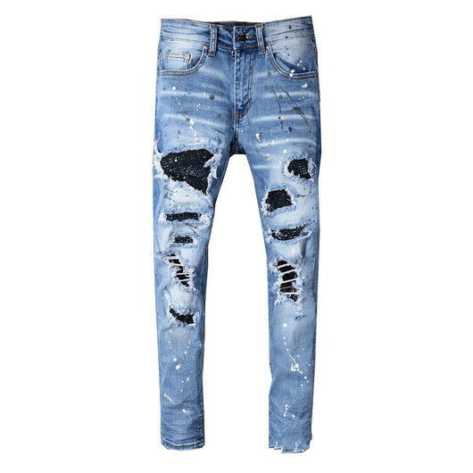 Jeans para Hombre con Parches Desgastados - Image 5