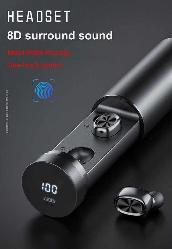 Auriculares Bluetooth 5.0 Inalámbricos 8D HIFI con Micrófono para Deportes y Gaming