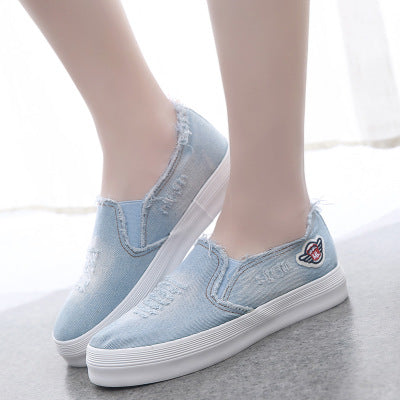 Zapatos Loafer Chunky de Lona para Mujer - Estilo Cowboy Cómodo