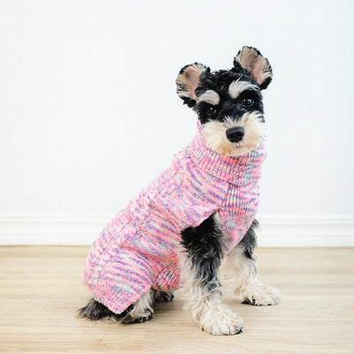Suéter Cuello Alto Teñido Púrpura para Mascotas