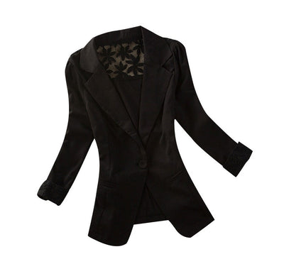 Blazer Ejecutivo para Mujer con Detalle de Encaje en Espalda