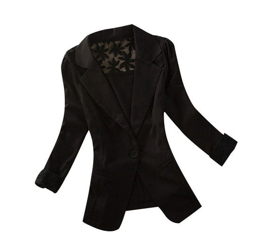 Blazer Ejecutivo para Mujer con Detalle de Encaje en Espalda