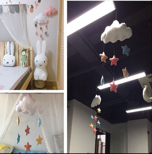 Decoración Colgante Nórdica de Estrellas y Nubes para Cuarto de Bebé - Image 3
