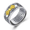 Vintage Thai Plateado Ring Money Pixiu Mascot Ring Diamonds Dorado