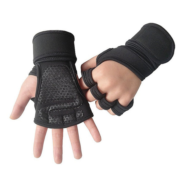 Guantes de Levantamiento de Pesas Antideslizantes de Medio Dedo