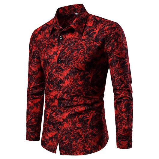 Camisa de Manga Larga con Estampado Floral para Hombre - Image 14