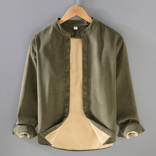 Chaqueta de Corduroy Grueso Forrada en Franela con Cuello Alto - Image 7