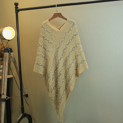 Blusa Cape con Mangas Murciélago y Detalles de Cuentas - Image 9