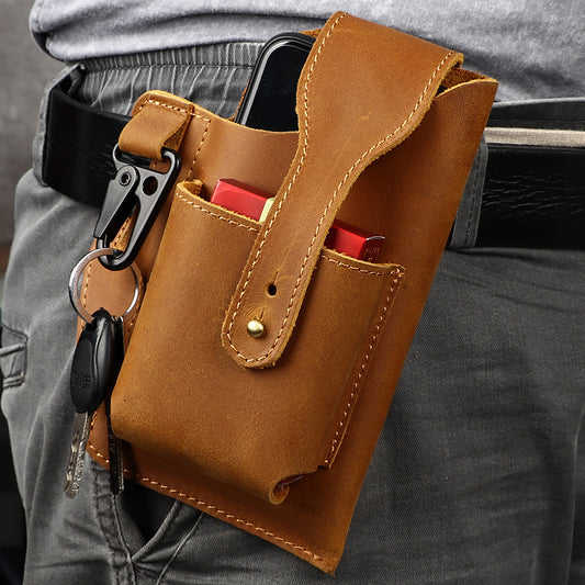 Bolsa de Cintura Retro en Cuero para Celular