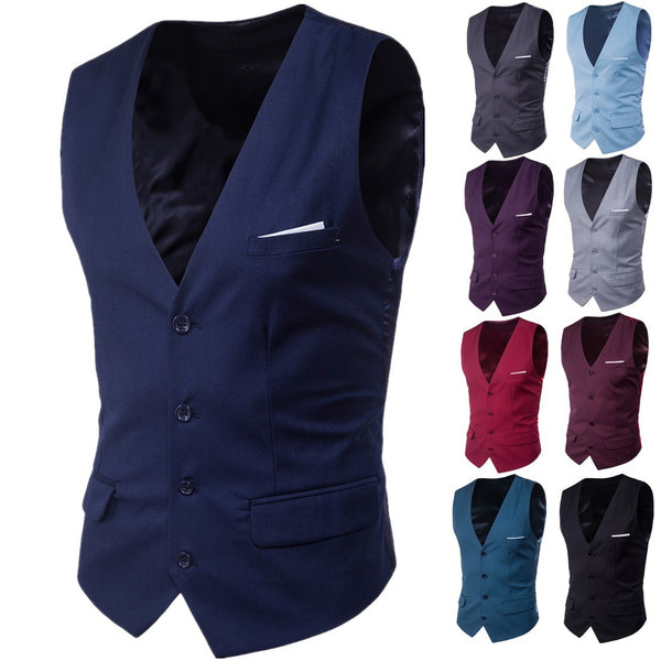 Chaleco Formal Slim Fit para Hombre - Talla Grande sin Mangas