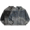 Chaqueta Denim Vintage Destruida Estilo Retro Americano