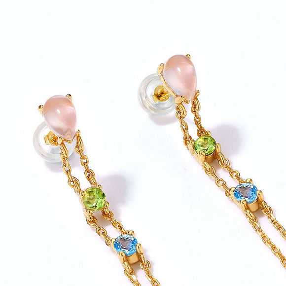 Aretes de Topacio Azul
