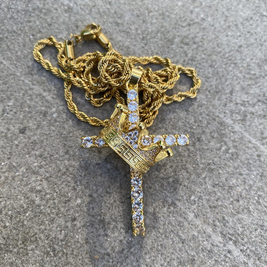 Collar Corona Hip Hop con Circonitas Brillantes - Image 2