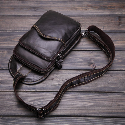 Bolsa de Cuero Vintage para Hombre - Bandolera Retro Estilo Casual - Image 4
