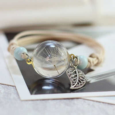 Pulsera Esfera de Cristal con Flores Secas - Diente de León y Estrellas - Image 5