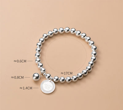 Pulsera de Plata 925 con Medalla Redonda Incrustada - Diseño Dulce y Elegante - Image 5