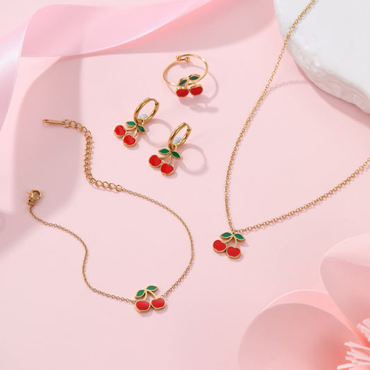 Juego de Joyería Titanio Acero: Collar, Pulsera, Aros y Anillo - Image 2
