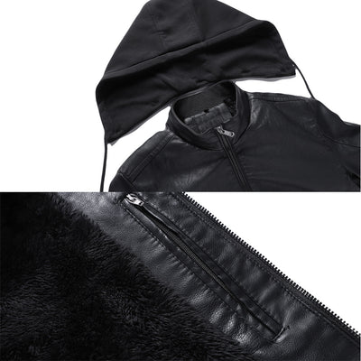 Chaqueta de Cuero PU con Cuello Elevado para Hombre - Abrigo Invernal Premium - Image 7