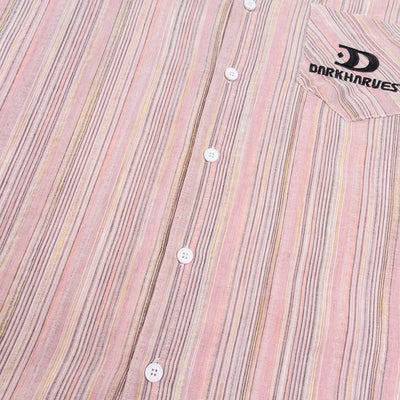 Camisa Holgada a Rayas Contraste para Hombre Otoño - Image 5
