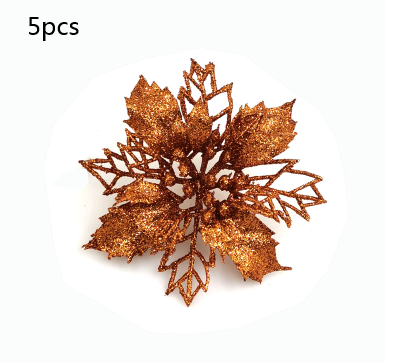 Flores Navideñas Artificiales con Brillo - Adornos para Árbol de Navidad y Decoración del Hogar - Image 29