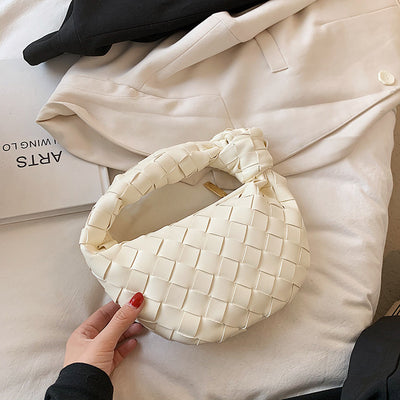 Bolso Croissant Tejido para Mujer - Cartera Pequeña Debajo del Brazo con Nudo - Image 8
