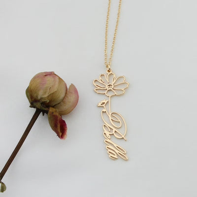 Collar Personalizado Constelación Diciembre con Nombre de Flor - Image 4