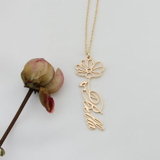 Collar Personalizado Constelación Diciembre con Nombre de Flor - Image 4