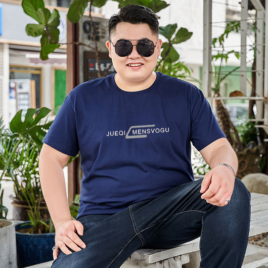 Camiseta de Algodón para Hombre Talla Grande - Cuello Redondo Manga Corta