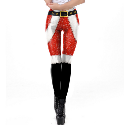 Leggings Ajustados con Estampado Digital Navideño para Mujer - Image 12