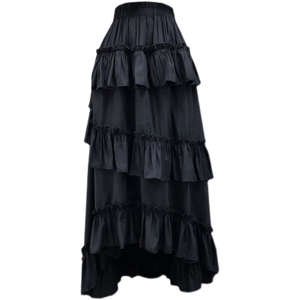 Falda Midi Capas de Encaje Estilo Volantes para Mujer