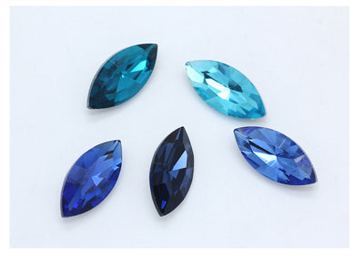Diamante Suelto de Cristal Facetado Ojo de Caballo con Base Plateada - Image 32
