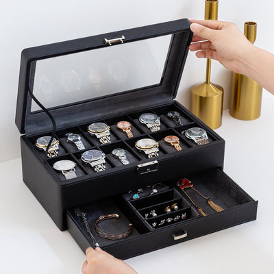 Caja de Almacenamiento para Relojes de Lujo con Patrón de Lichi - 3, 6 o 12 Compartimentos - Image 18
