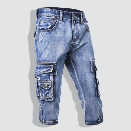 Pantalones Cortos Denim Slim Fit - Shorts Casuales Cropped