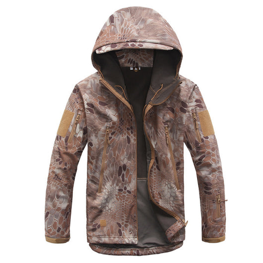 Chaqueta Impermeable Camuflaje Shark Skin con Capucha y Forro Polar - Image 7