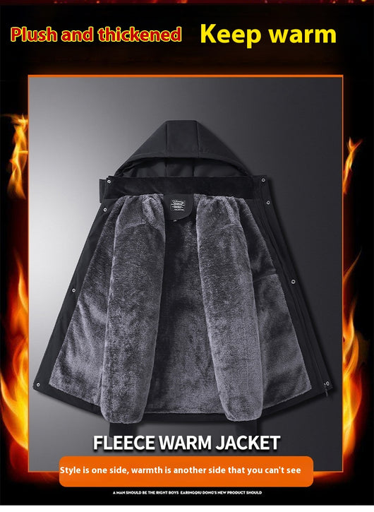 Abrigo Acolchado Térmico para Hombre Adulto Mayor - Chaqueta Gruesa con Capucha - Image 14