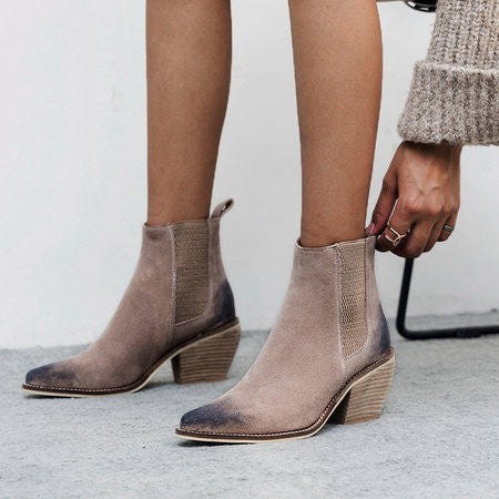 Botas de Cuero para Mujer con Punta Fina Estilo Retro - Image 10