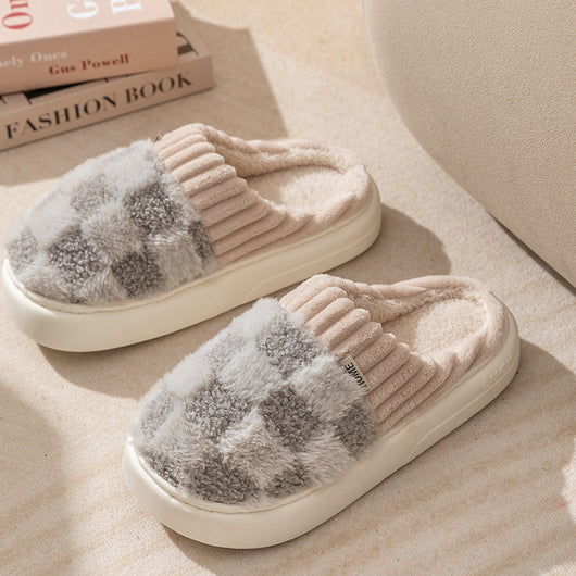 Pantuflas de Cuadros Cálidas para Mujer - Zapatillas de Casa Acolchadas con Suela Antideslizante - Image 12