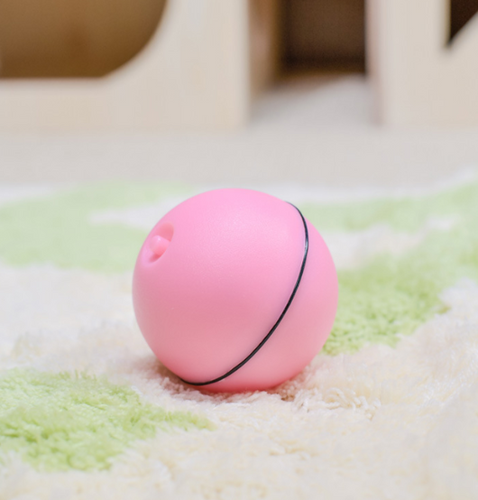 Blue LED Magic Ball pet toy for cats, packaged with batteries, measuring 6.4cm, on a white background. - Image 13