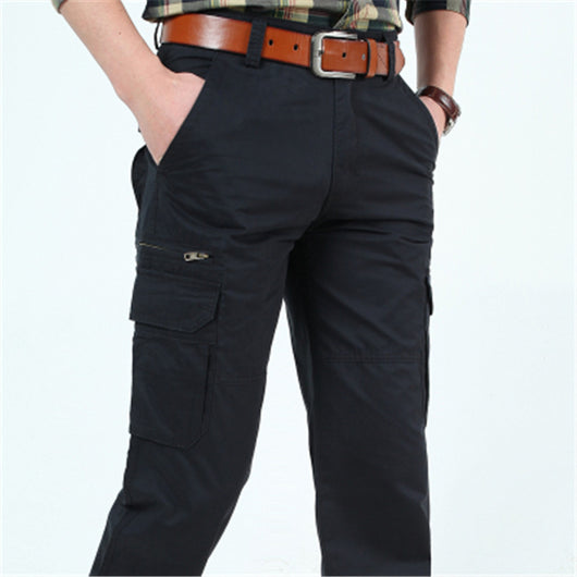 Pantalones Cargo Gruesos Casuales para Hombre - Corte Recto Algodón Puro - Image 7