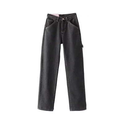 Jeans Casuales de Cintura Alta Holgados para Mujer - Image 5